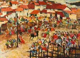 Antonio Arias Fernández, Bull Fight, Oil on board