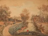 Otto Gaertner, The "C&O" Canal, DC, 1902, watercolor on board