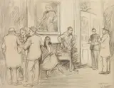 Samuel Johnson Woolf, City Hall Interior, Charcoal