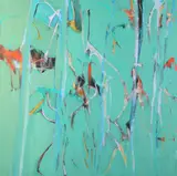 Abstract in Turquoise by American School, Oil on canvas, sold Jun 2013