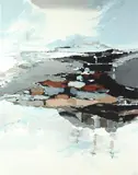 Ellen T. Jagow, Abstract Winter Landscape, Oil on canvas
