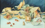R. Colburn, STILL LIFE WITH CHINESE JAR WITH FLOWERS and CHINESE CHESTNUT BRANCH: TWO WORKS, each signed and dated 1908 lower right, Watercolor