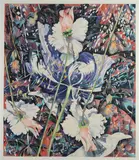 A. Frank, Floral Still Life with Purple Parrot Tulip, Watercolor