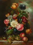 Still Life with Flowers and Bird'S Nest by Continental School, STILL LIFE WITH FLOWERS AND BIRD'S NEST, oil on board, offered Jun 2013