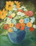 Rsm, Still Life with Flowers, Oil on canvas
