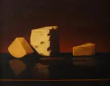 Still Life with Three Blocks of Cheese by American School, Oil on canvas, sold Jun 2013
