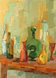 Zemborain, Bouteilles, Oil on canvas