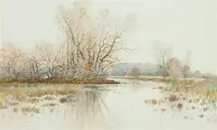 Samuel R. Chaffee, Winding Creek, Watercolor