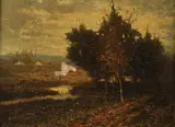 Tonalist Landscape by American School, TONALIST LANDSCAPE, oil on board, offered Jun 2013