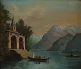 George Savory Wasson, Church on the Water, Oil on canvas