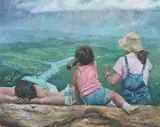 Larry Gerber, Enjoying the View, Oil on canvas