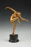 Josef Josephu, Dancer, Gilt-bronze, on black marble base; plaque inscribed "J Josephu Argentor Vienna"