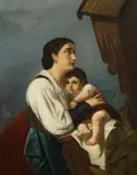 Gukel, Italian Mother and Child, ITALIAN MOTHER AND CHILD, oil on canvas
