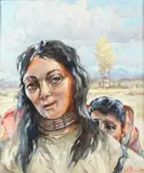 William Briggl, Sunny Mother and Son, Oil on canvas
