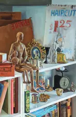 John Patrick Campbell, SHELF WITH VERMEER'S LADY, identified, Oil on canvas