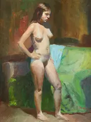 R.C. Bailey, Standing Nude, Oil on canvas