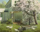 Edna Palmer Engelhardt, The Good Old Days, Oil on canvas