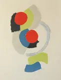 Composition by Sonia Delaunay, Color lithograph, offered Jun 2013