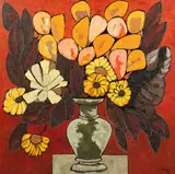 C. Arias, The Lobby, Oil on canvas