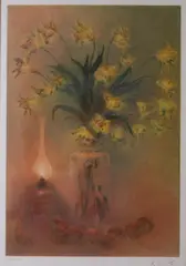 Kaiko Moti, STILL LIFE, color lithograph, STILL LIFE, color lithograph, signed in pencil and numbered XXXIX/LXXV