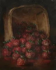 R.L. Goodwin, Still Life with Basket of Strawberries, Oil on canvas