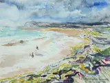 Jean Louise Govaert, Beach Scene at Wissant, Watercolor