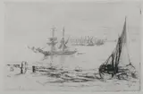 Francis Seymour Haden, Boats in the Harbor, Etching
