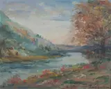 Boris B. Gordon, Rural Landscape, Oil on board