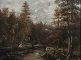 A.K. Stevenson, Figures in Fall Woods, 1892, Oil on canvas