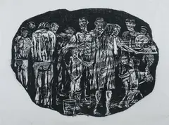 Illegal Aliens by Paul Marcus, Woodblock print, offered Jul 2013