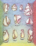 Susanne K. Arnold, FOUR-COLORED FLINTS, identified, Color ink