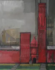 William Walton, View of Smithsonian, Oil on board