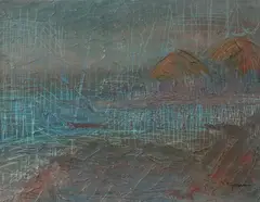 V. Tiyasan, Bay in Morning Mist, Oil on canvas