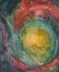 Glynn Larson, UNIVERSE, identified on label verso, Gouache