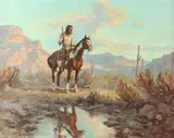 Ronald Crooks, The Water Hole, Oil on board