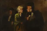 Honoré Daumier, Court Scene, COURT SCENE, oil on panel