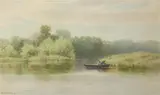 G.T. Noel, Fishing, Watercolor