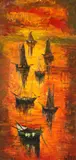 Luc Verger, Boats at Dusk, Oil on canvas