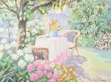 Lloyd van Pitterson, Garden Patio, Oil on canvas