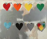 Jim Dine, Eight Hearts, 1970, Lithograph "Eight Hearts" 1970