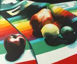 Lowell Blair Nesbitt, Fruit on Striped Rug