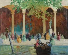 Matthew Kalmenoff, Carnivale in Venice, Oil on canvas