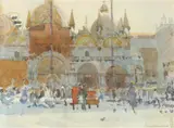Ken Howard, Piazza San Marco, Watercolor