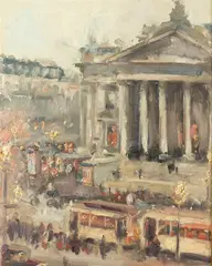 Max Moreau, The Bourse Bruxelles, THE BOURSE BRUXELLES, oil on canvas