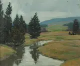 Horace Brown, Untitled, WINDING STREAM AT THE FOOTHILLS, oil on canvas