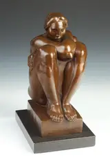 Donald De Lue, Figure of Seated Woman, Bronze with brown patina - Height: 15 in