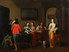 The Card Game by Anthonie Palamedesz., THE CARD GAME, oil on panel, offered Sep 2013