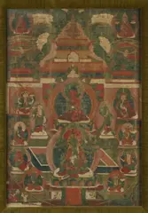 Tibetan Thanka, Life of Buddha, Ink and color on cloth