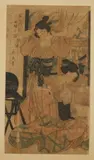 Yeisen, Geisha, Woodblock print