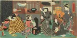 Utagawa Toyokuni, Geisha, Woodblock print, triptych